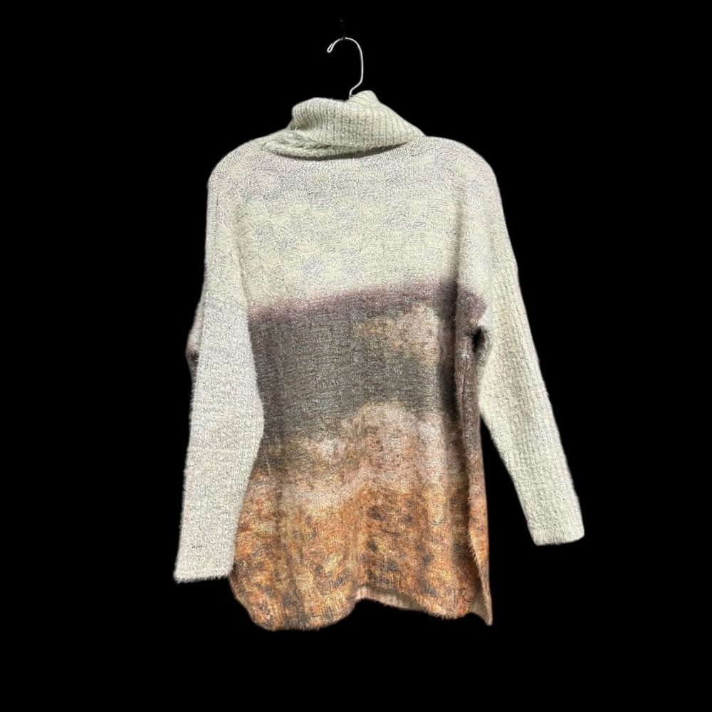 🌻Anthropologie OLIVER by Escio Bohemian Watercolor Turtleneck Sweater Size M - Picture 8 of 10